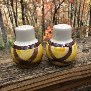 Vernonware Organdie Plaid CA Vintage Salt & Pepper Shakers